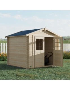 Abri De Jardin Juno 4.9 M² En Bois Massif 19 Mm -Barbecue Soldes abri de jardin juno 49 m en bois massif 19 mm 2