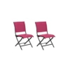 Chaise Pliante Élégance - Aluminium Grey - Grey / Framboise