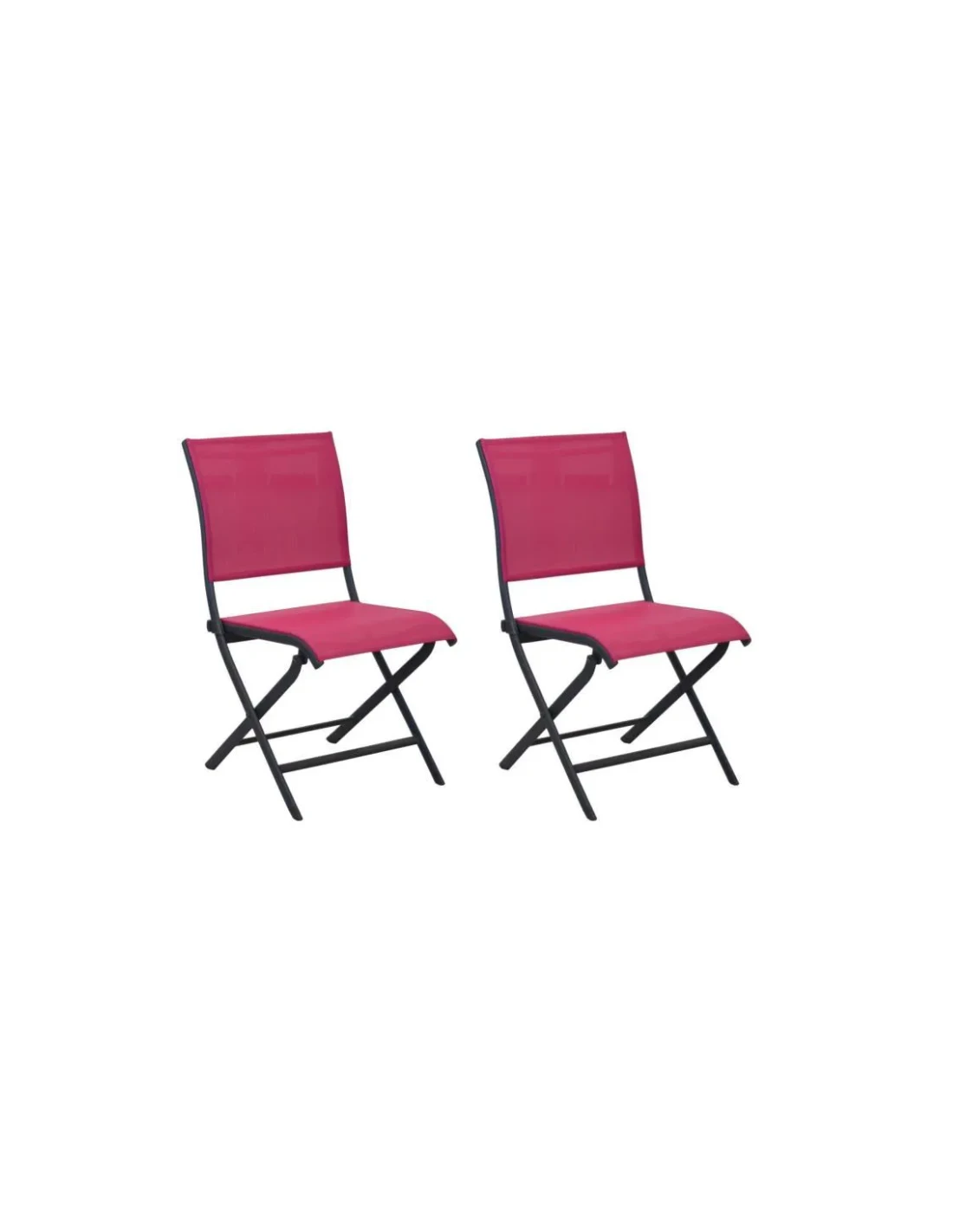 Chaise Pliante Élégance - Aluminium Grey - Grey / Framboise 1 Chaise Pliante Élégance - Aluminium Grey - Grey / Framboise