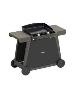 Combo Plancha Bergerac 60 Gris Sur Chariot - ENO -Barbecue Soldes combo plancha bergerac 60 gris sur chariot eno 2