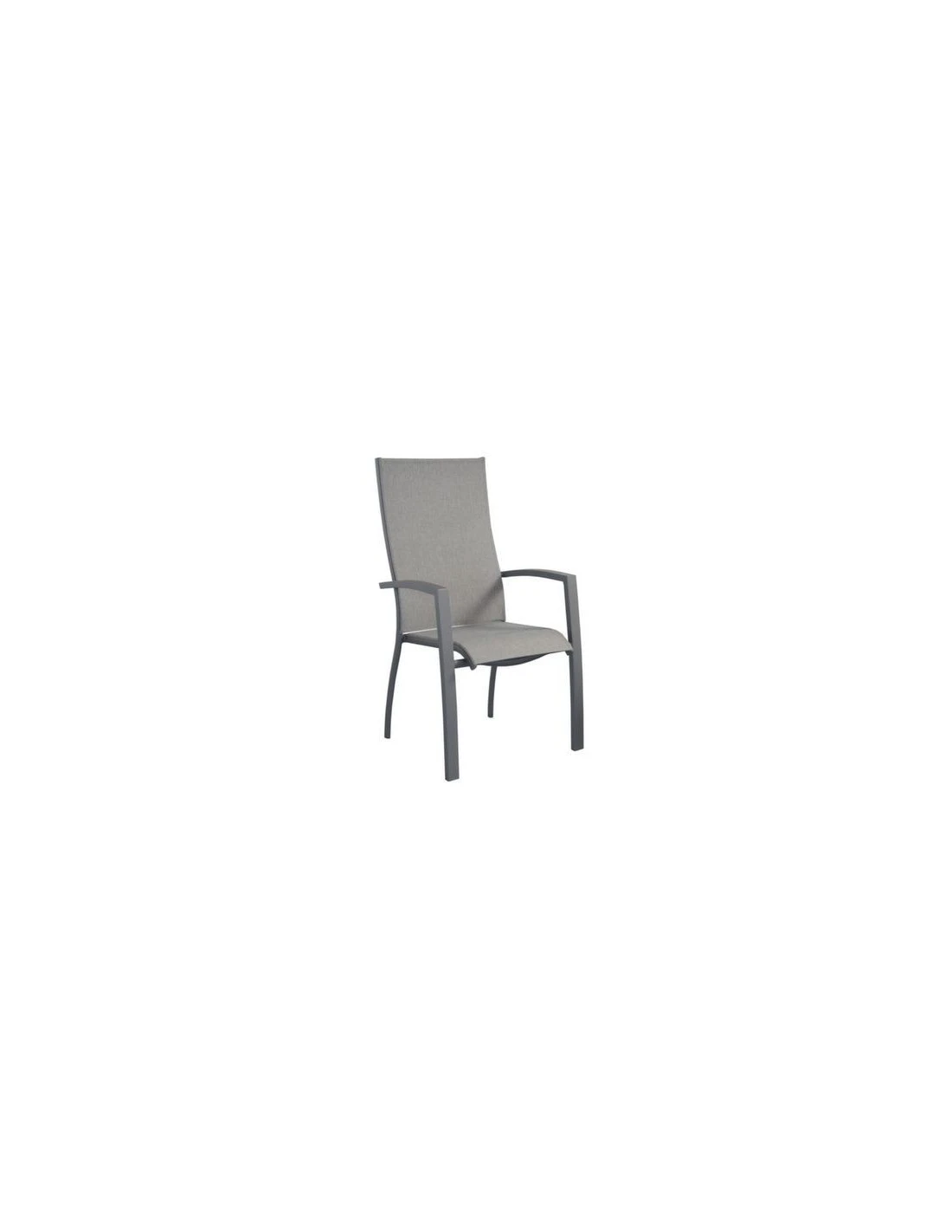 Fauteuil Elégance Haut Aluminium Et Toile TPEP Taupe 1 Fauteuil Elégance Haut Aluminium Et Toile TPEP Taupe