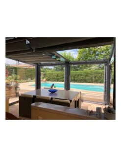Fermeture PVC Droite Pour Pergola Adossée AZURA -Barbecue Soldes fermeture pvc droite pour pergola adossee azura 6