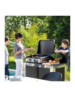 Plancha à Gaz Enosign 65 Inox Et Acier Avec Capot De Protection -Barbecue Soldes plancha enosign 65 inox et acier avec capot de protection 5