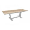 Table Amber 180/240x100 Alu/Kedra - Blanc/Travertin