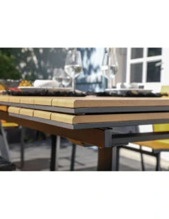 Table Darwin 174/237 X 100 En ALU/HEAT - Graphite / OAK -Barbecue Soldes table darwin 174237 x 100 en aluheat graphite oak 3