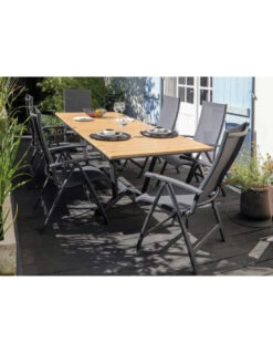 Table Darwin 174/237 X 100 En ALU/HEAT - Graphite / OAK -Barbecue Soldes table darwin 174237 x 100 en aluheat graphite oak 4