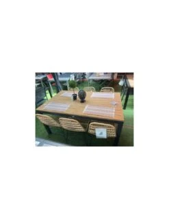 Table De Jardin COME 160/240 X 100 Cm -- Graphite / Oak -Barbecue Soldes table de jardin come 160240 x 100 cm graphite oak graphite oak 3