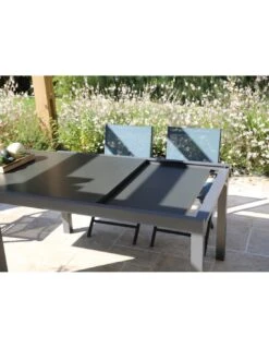 Table De Jardin Elise Extensible - 6 à 8 Places - Aluminium Graphite -Barbecue Soldes table de jardin elise extensible 6 a 8 places aluminium graphite 3
