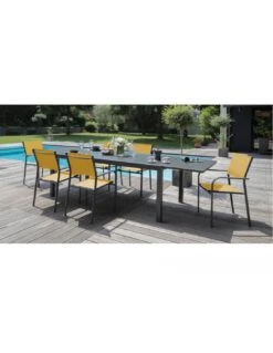 Table De Jardin Elise Extensible - 8 à 12 Places - Aluminium Et Verre - Graphite / Gris -Barbecue Soldes table de jardin elise extensible 8 a 12 places aluminium et verre 5