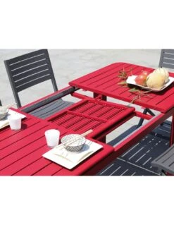 Table De Jardin Eos Extensible 130/180 Cm En Aluminium - Rouge -Barbecue Soldes table de jardin eos extensible 130180 cm aluminium 7