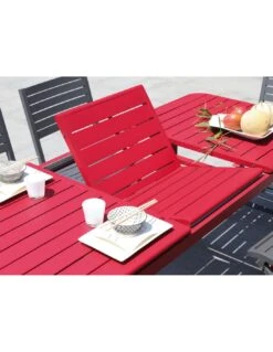 Table De Jardin Eos Extensible 130/180 Cm En Aluminium - Rouge -Barbecue Soldes table de jardin eos extensible 130180 cm aluminium 8