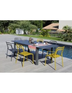 Table De Jardin EOS Extensible 180/240 Cm Graphite -Barbecue Soldes table de jardin eos extensible 180240 cm graphite 4