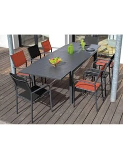 Table De Jardin Extensible Alice - Aluminium Graphite - 140 / 240 -Barbecue Soldes table de jardin extensible alice aluminium graphite 140 240 5