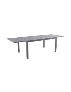 Table De Jardin Extensible LANZA - L.165/261x100 Cm Aluminium Imitation Bois