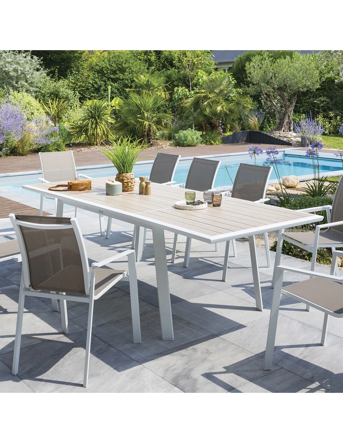 Table De Jardin Extensible Pavane 10 Personnes - Lin 2 Table De Jardin Extensible Pavane 10 Personnes - Lin - Image 2