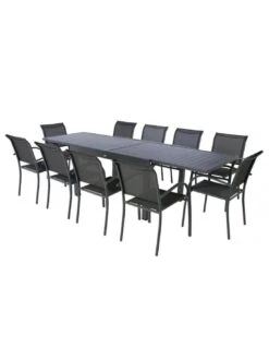 Table De Jardin Piazza Extensible 10 Places - Aluminium Graphite -Barbecue Soldes table de jardin piazza extensible 10 places aluminium 2