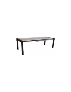 Table Extensible Aluminium Noir Mat 214 (254/294) X 100 Cm Plateau HPL - Smoky